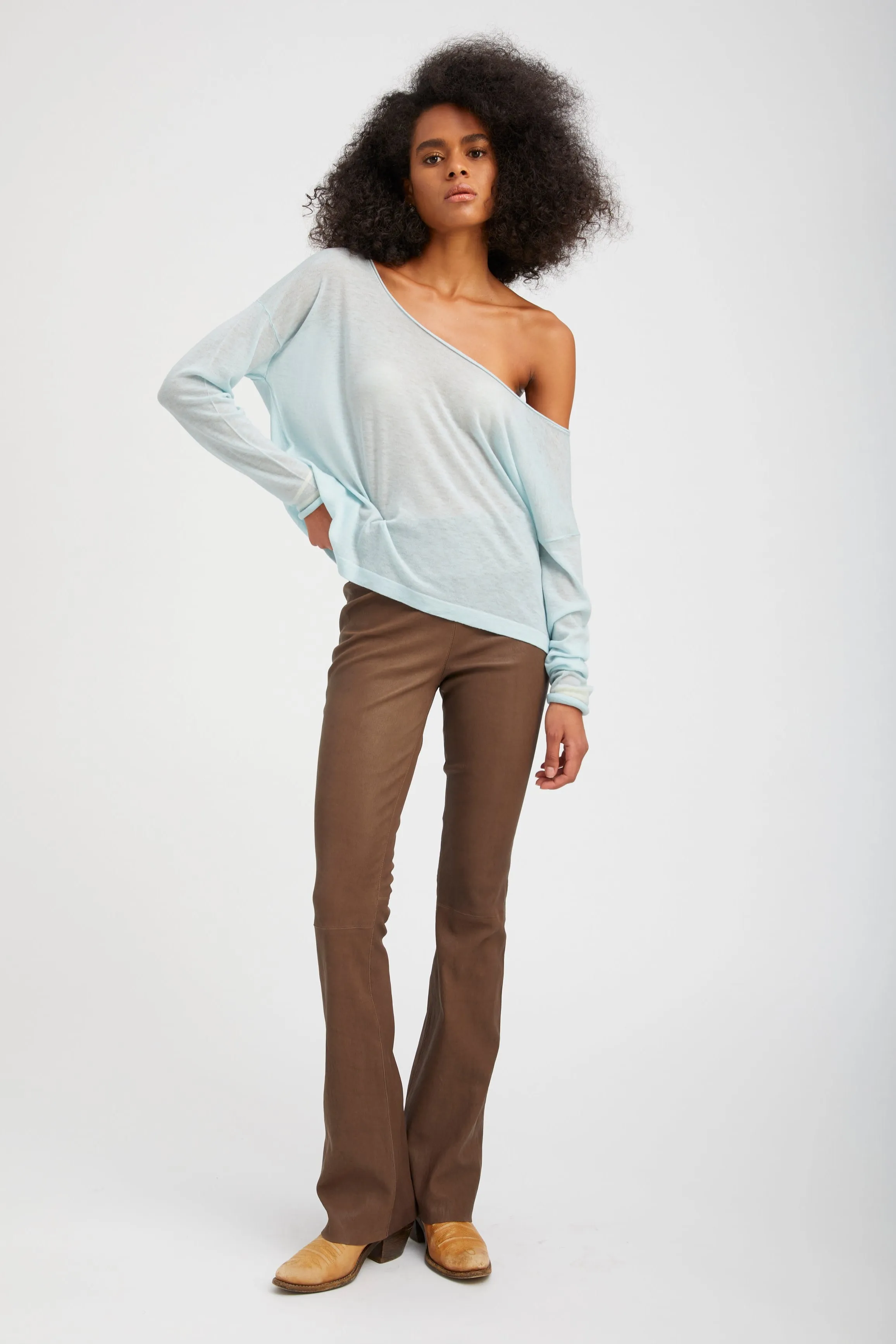 Truffle Leather Micro Flare sold by SPRWMN product image thumbnail 2