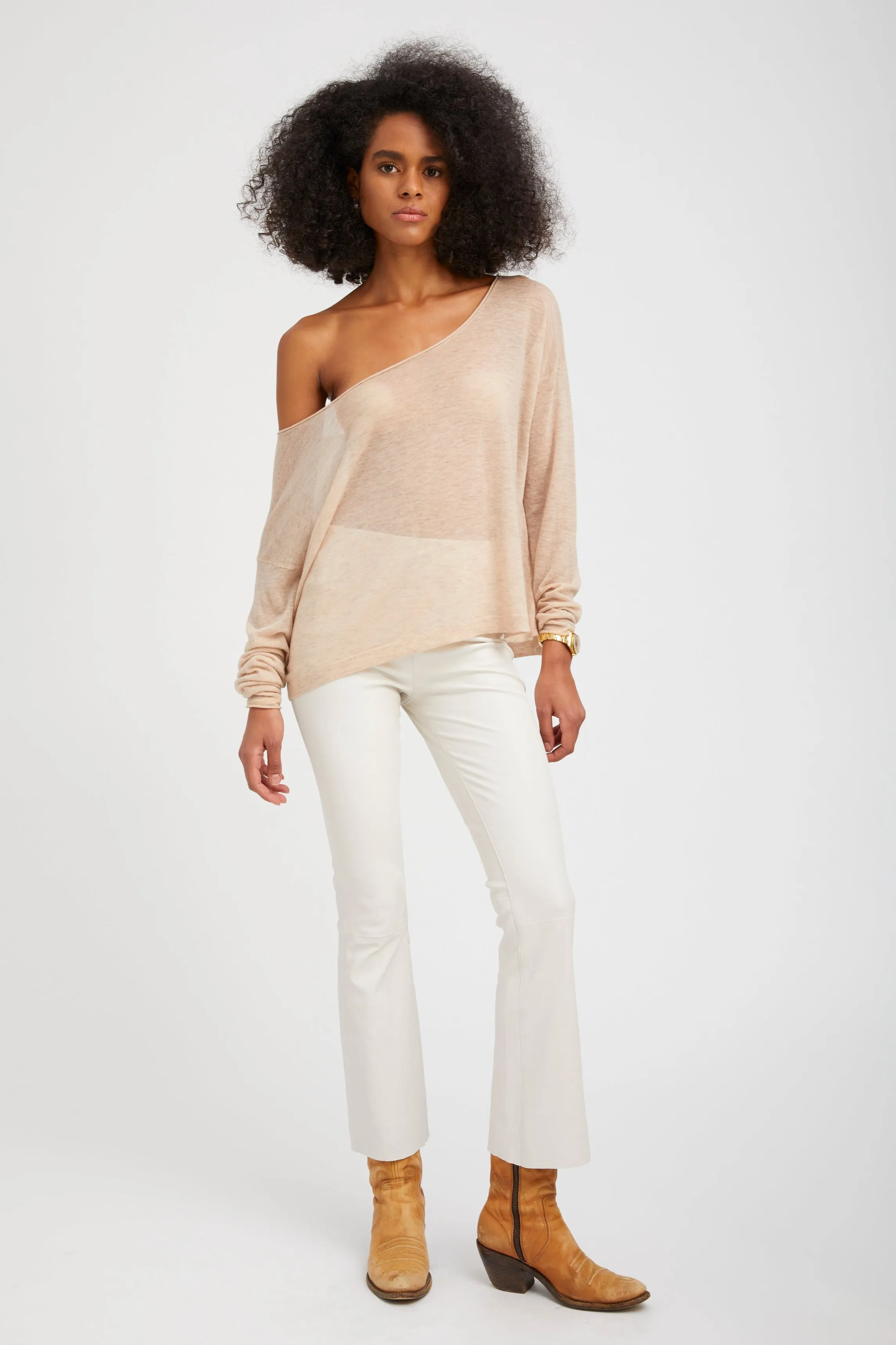 Jackie Leather Ankle Flare sold by SPRWMN