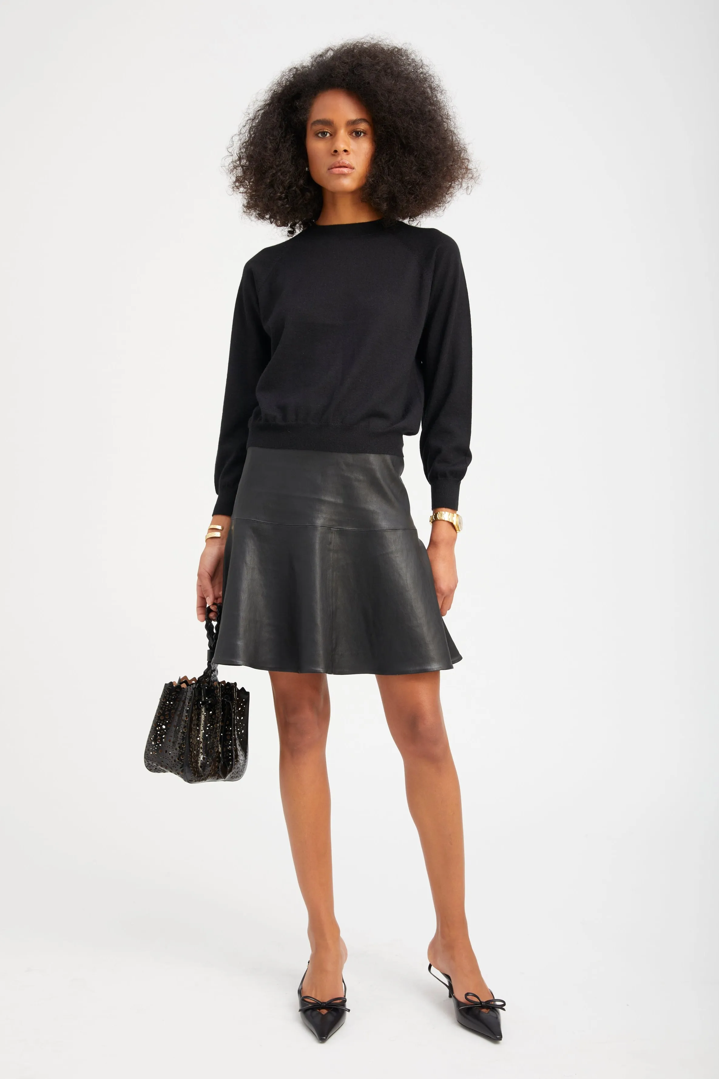 Black Leather Jane Skirt sold by SPRWMN