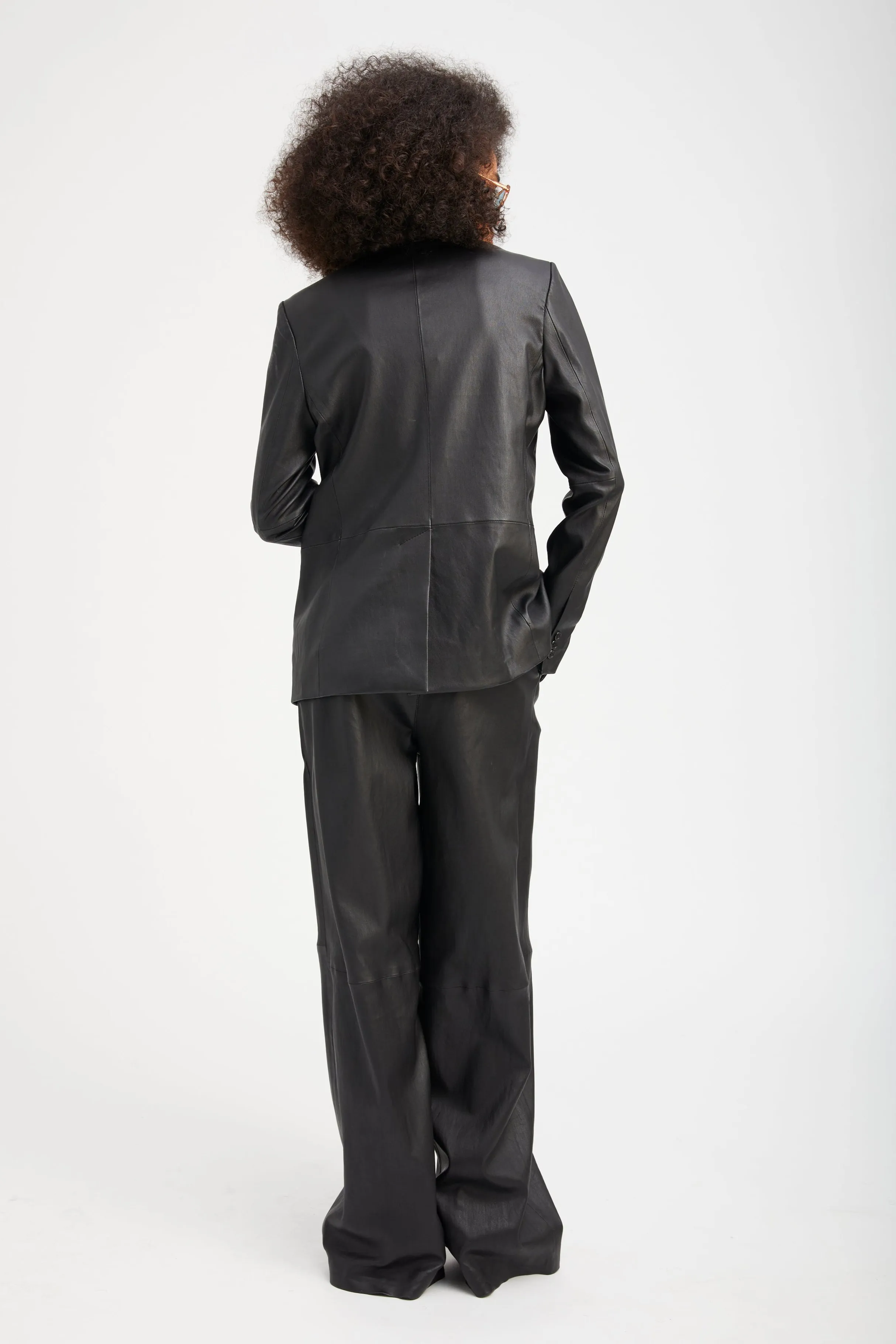 Black Leather Classic Blazer sold by SPRWMN product image thumbnail 5