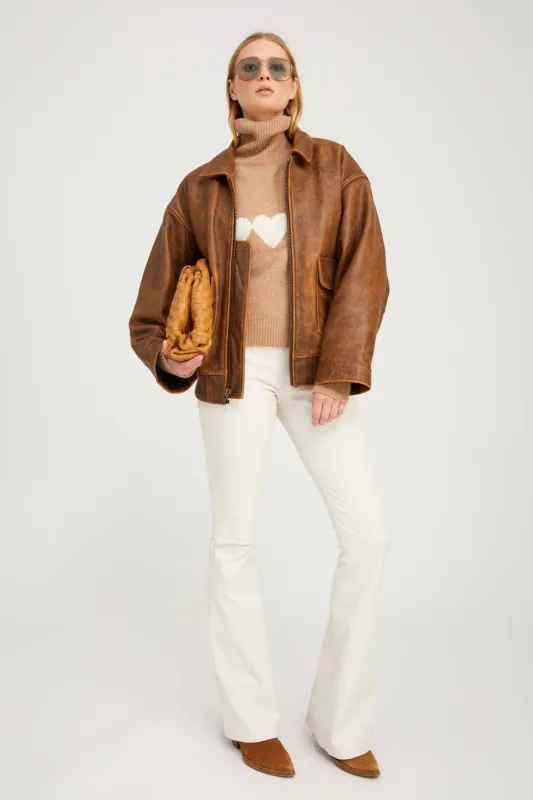 Shell Leather 5 Pocket Micro Flare sold by SPRWMN