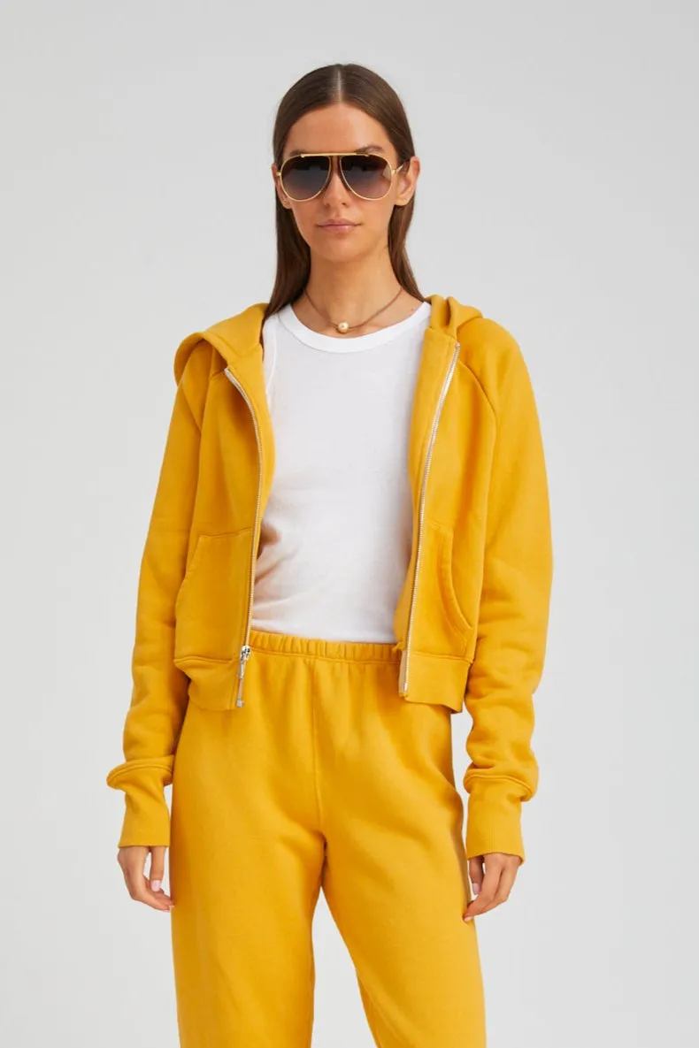 Shrunken Zip-Up Cotton Hoodie sold by SPRWMN