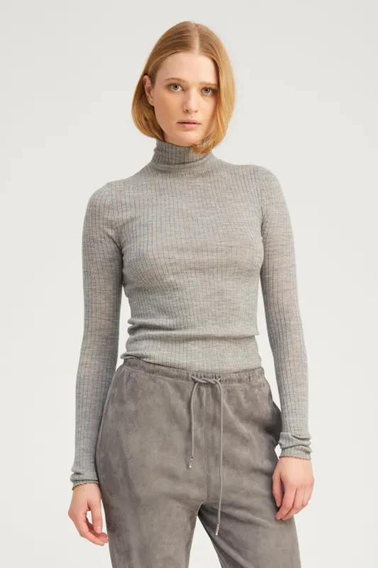 Grey Cashmere Mock Neck sold by SPRWMN