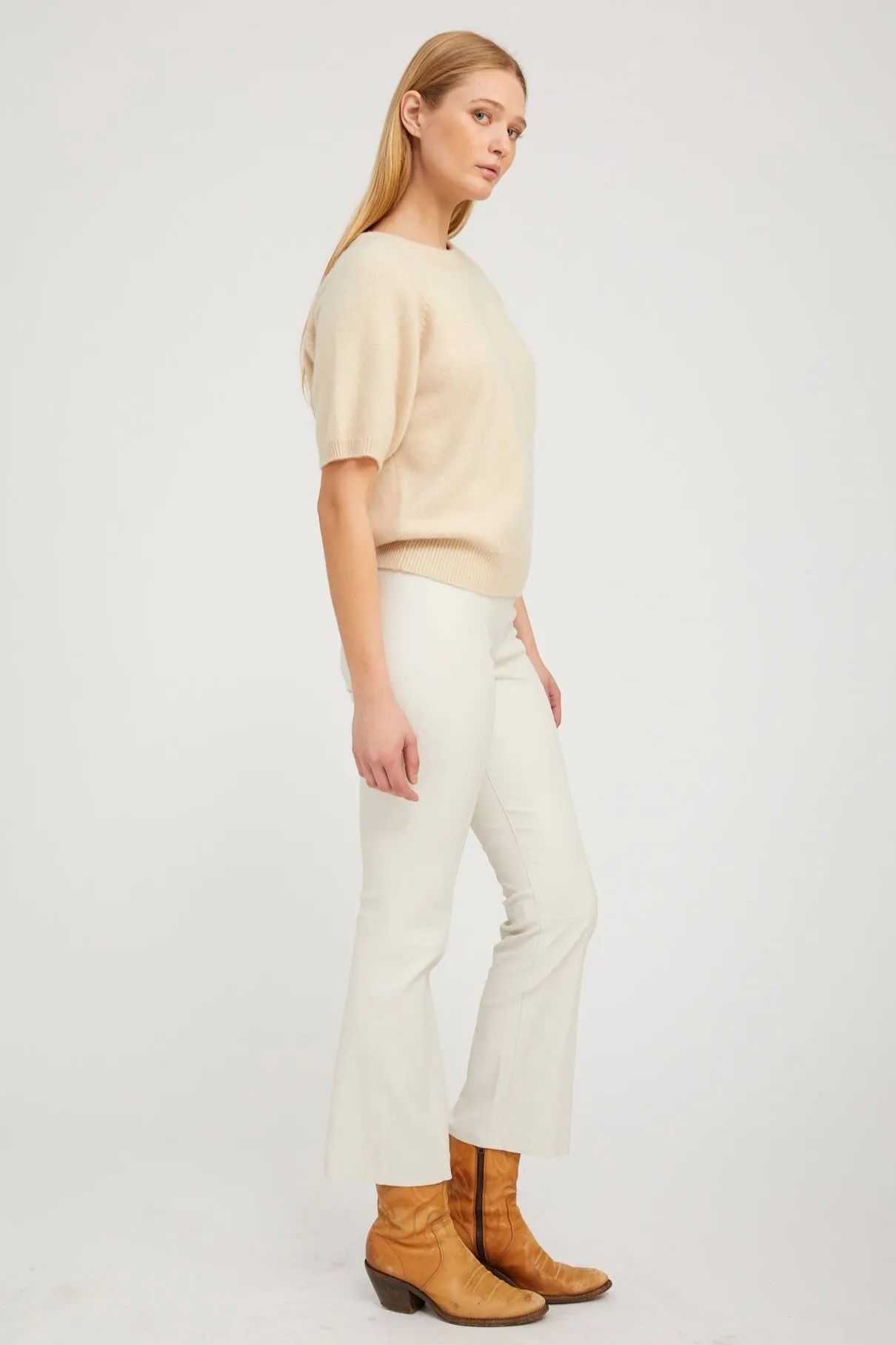 Oat Cashmere Short Sleeve Raglan Sweater sold by SPRWMN product image thumbnail 3