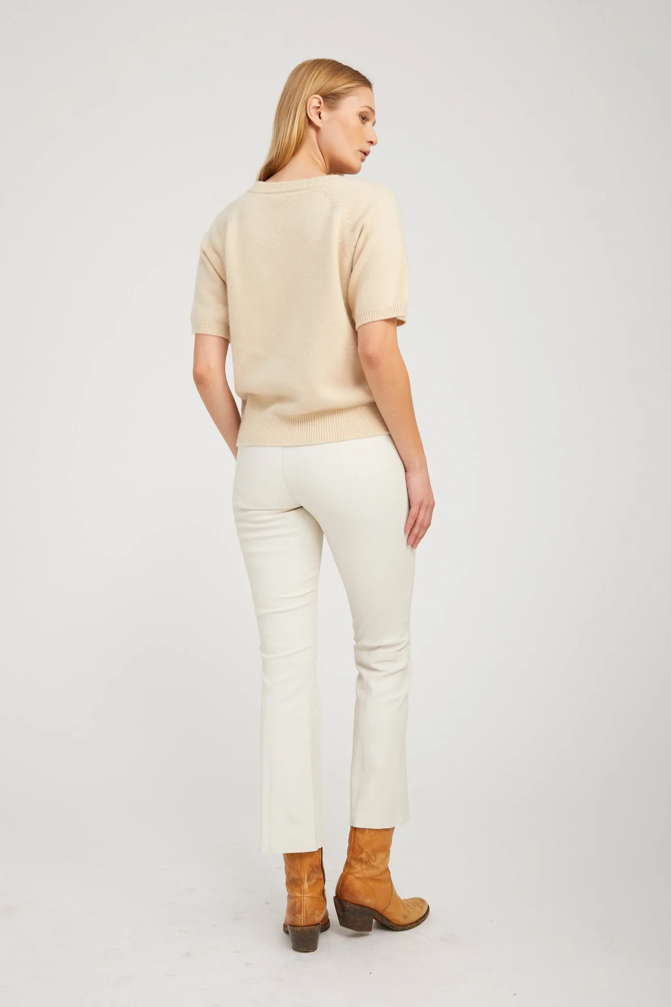 Oat Cashmere Short Sleeve Raglan Sweater sold by SPRWMN product image thumbnail 4