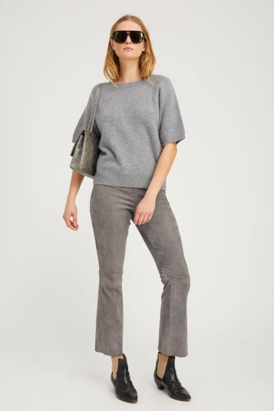 Grey Cashmere Short Sleeve Raglan Sweater sold by SPRWMN