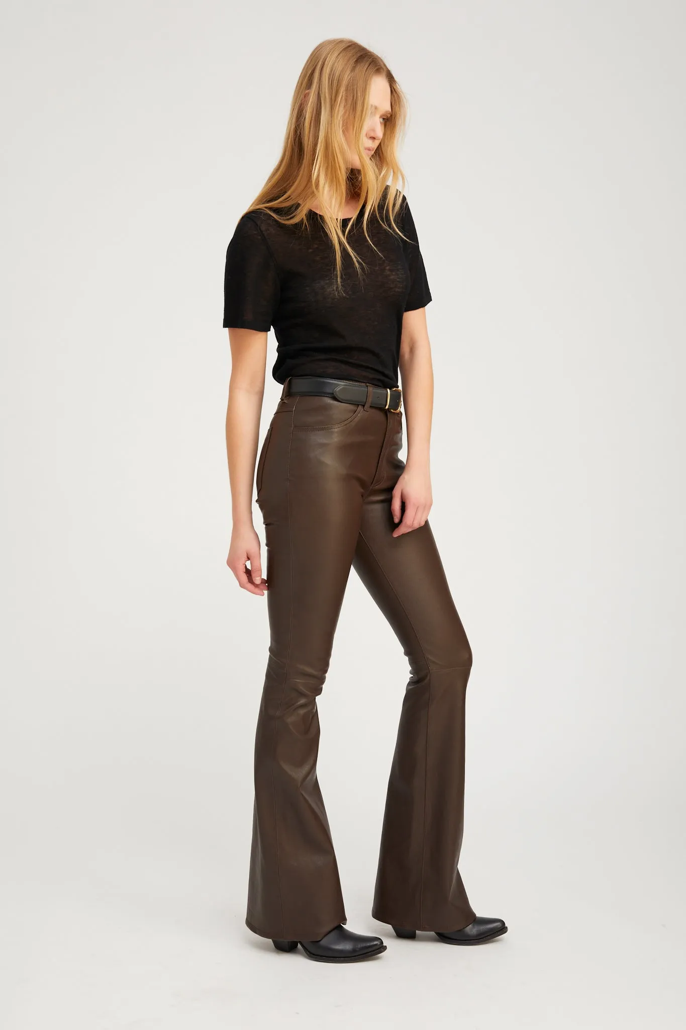 Americano Leather 5 Pocket Micro Flare sold by SPRWMN product image thumbnail 3