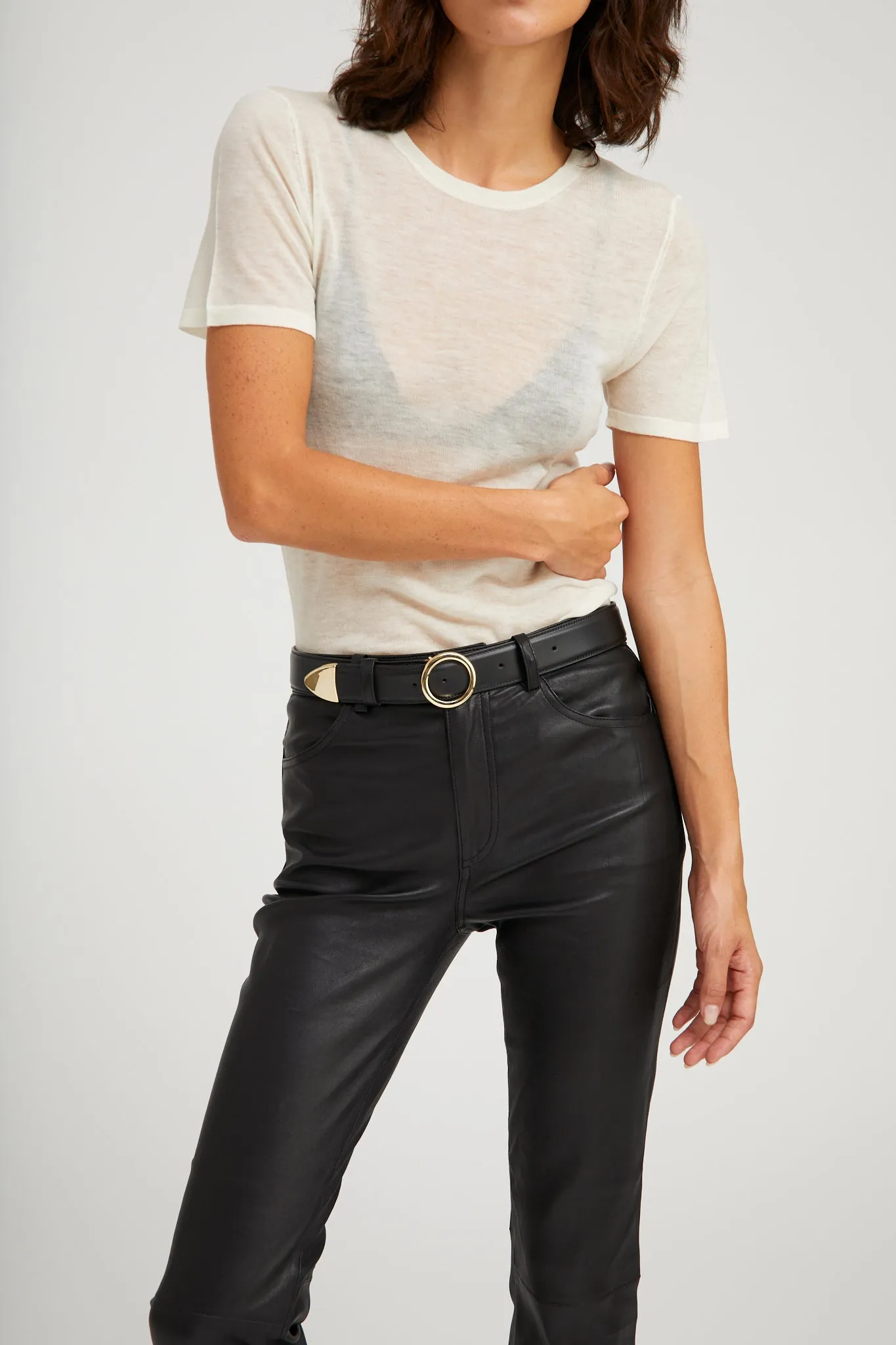 Ivory Tissue Cashmere Classic Tee sold by SPRWMN product image thumbnail 3