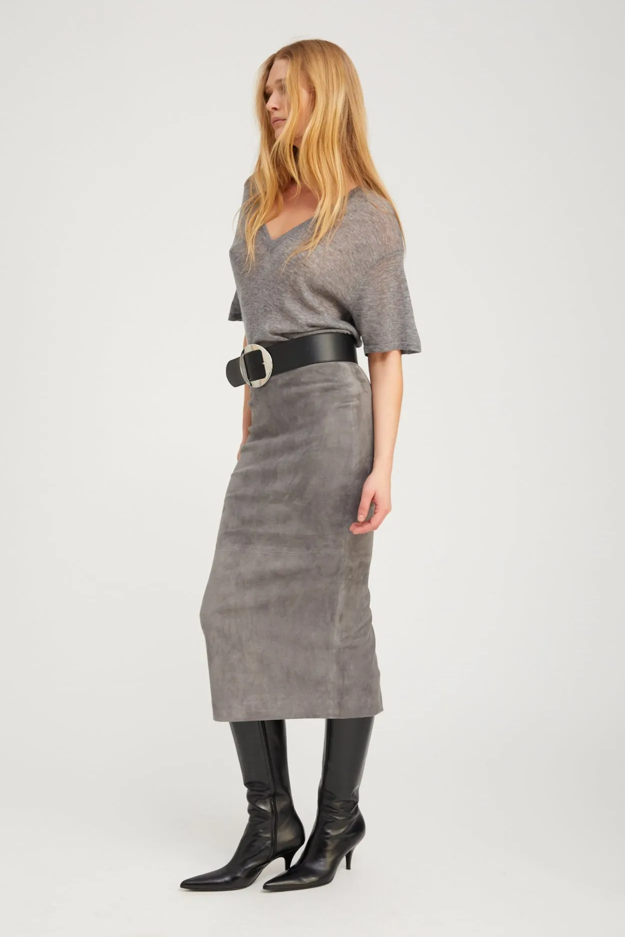 Grey Suede Tube Skirt sold by SPRWMN product image thumbnail 3