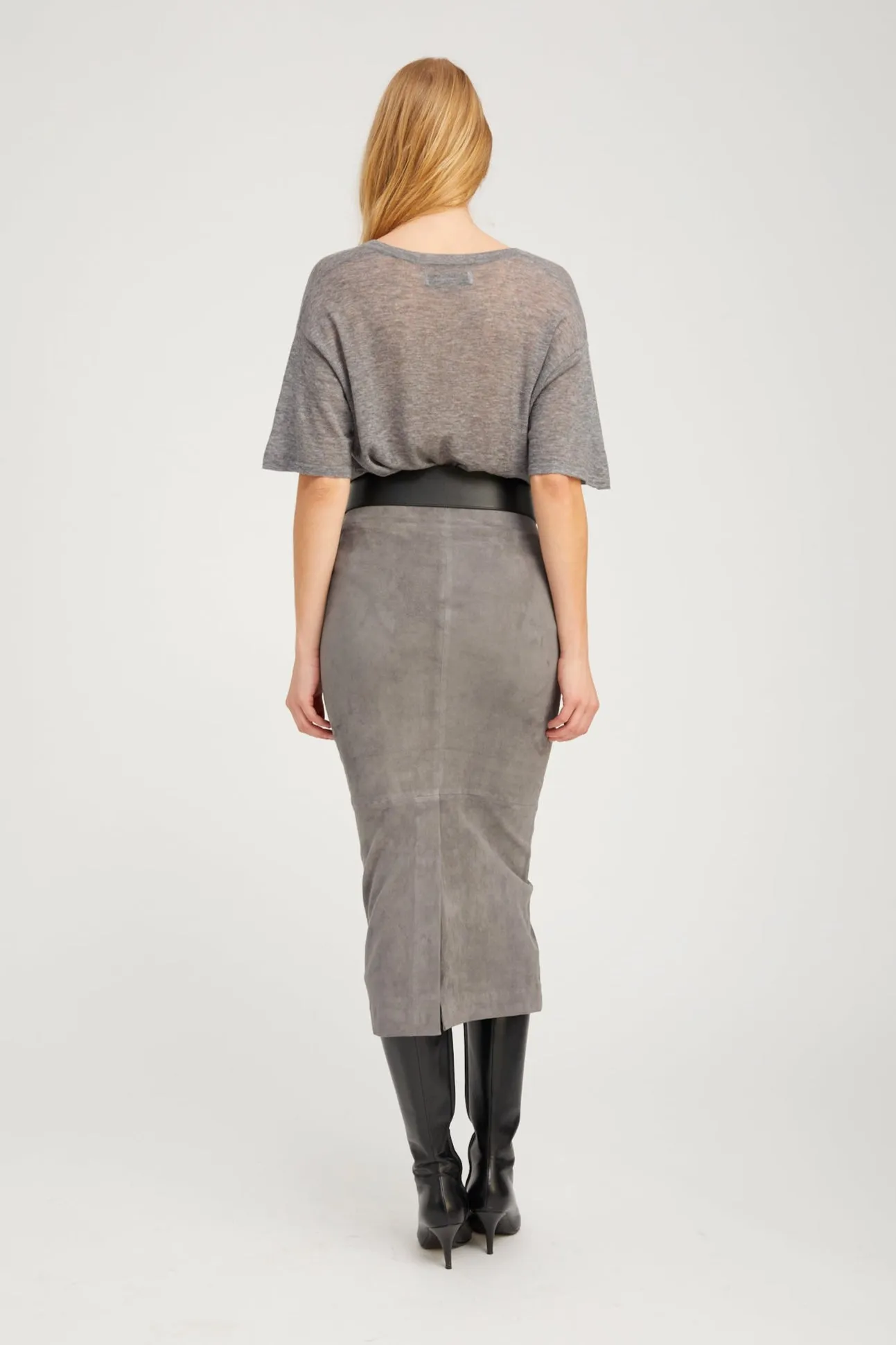 Grey Suede Tube Skirt sold by SPRWMN product image thumbnail 4