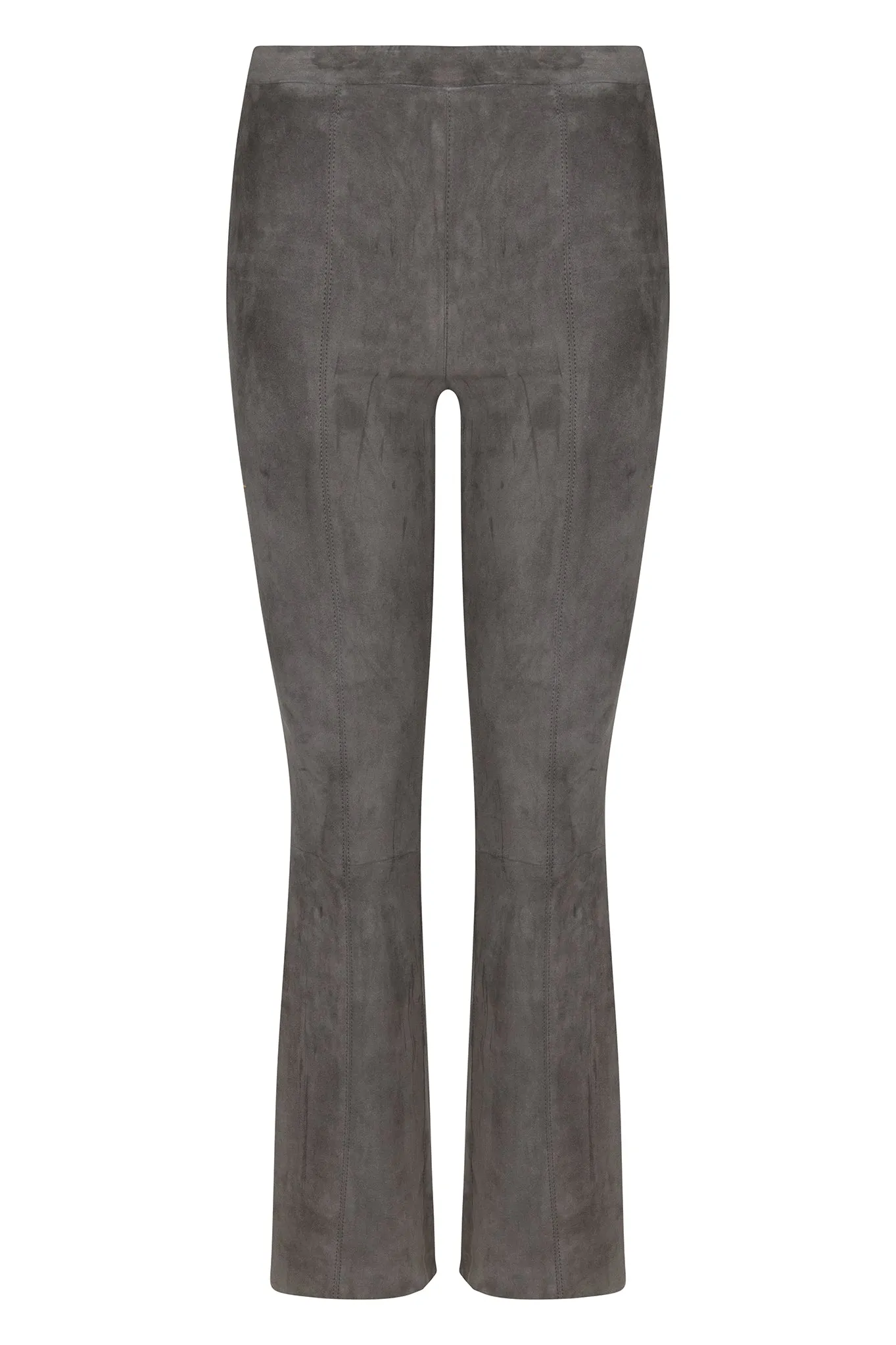Grey Suede Ankle Flare Pants with Princess Seams sold by SPRWMN product image thumbnail 5