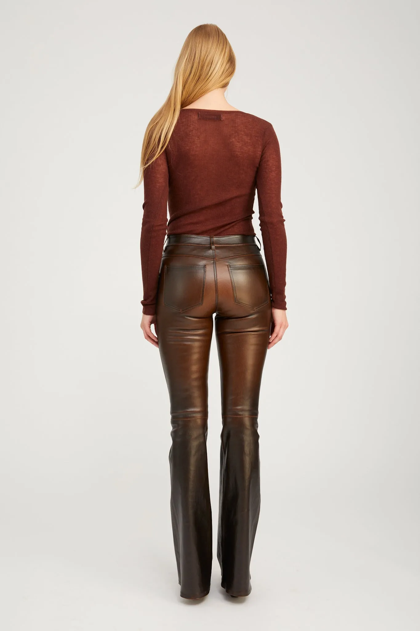 Leather 5 Pocket Micro Flare sold by SPRWMN product image thumbnail 4