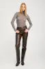 Burnt Umber Leather 5 Pocket Slim Straight sold by SPRWMN
