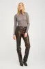 Burnt Umber Leather 5 Pocket Slim Straight sold by SPRWMN