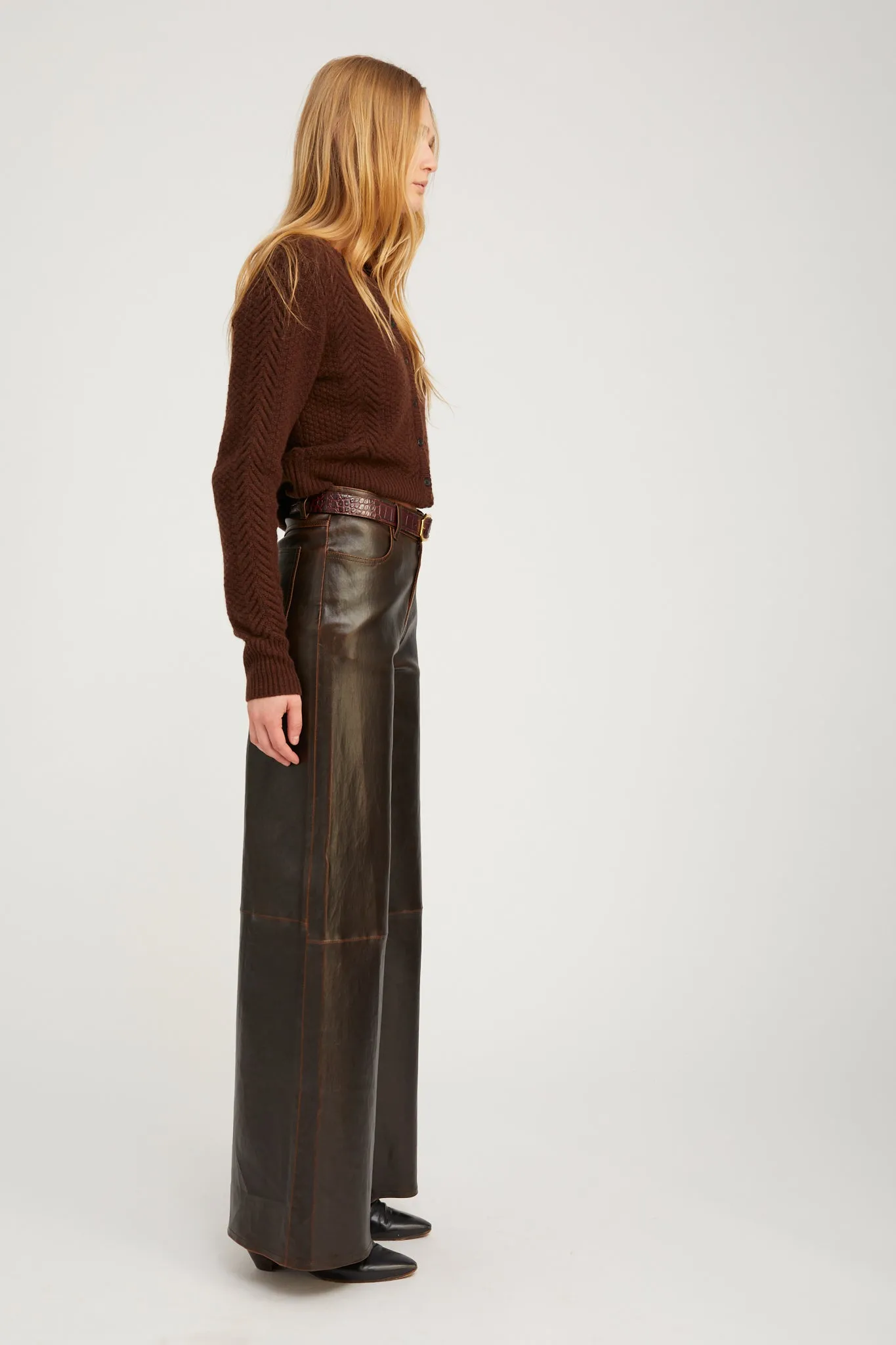 Leather 5 Pocket Wide Leg sold by SPRWMN product image thumbnail 3