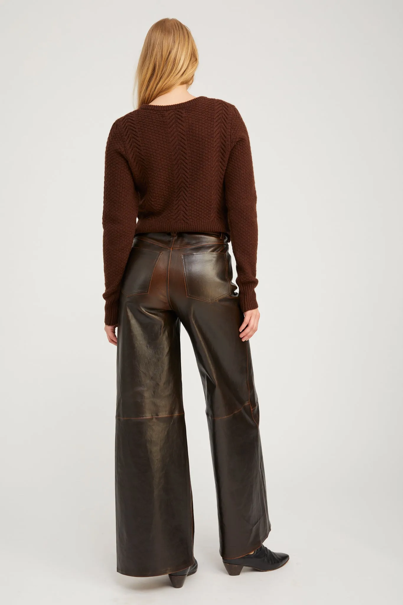 Leather 5 Pocket Wide Leg sold by SPRWMN product image thumbnail 4