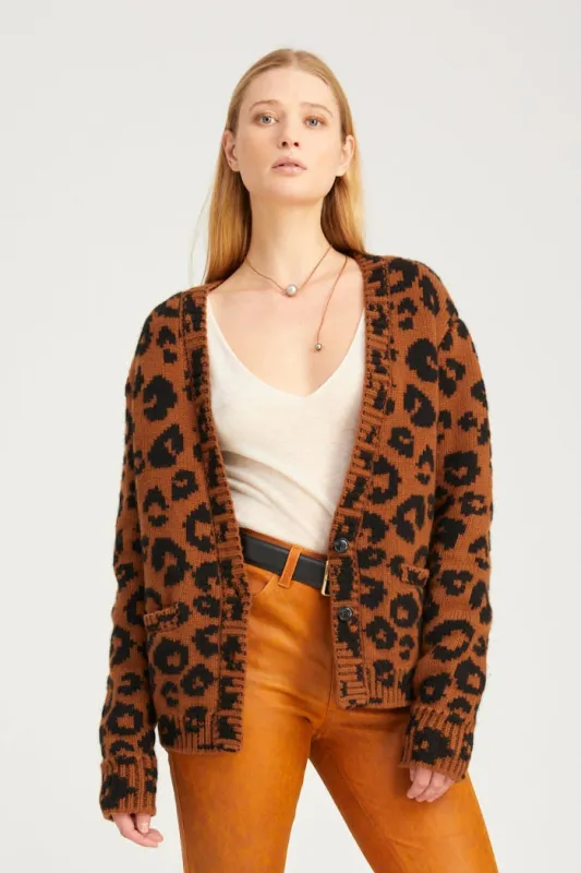 Leopard Cashmere Cardigan sold by SPRWMN