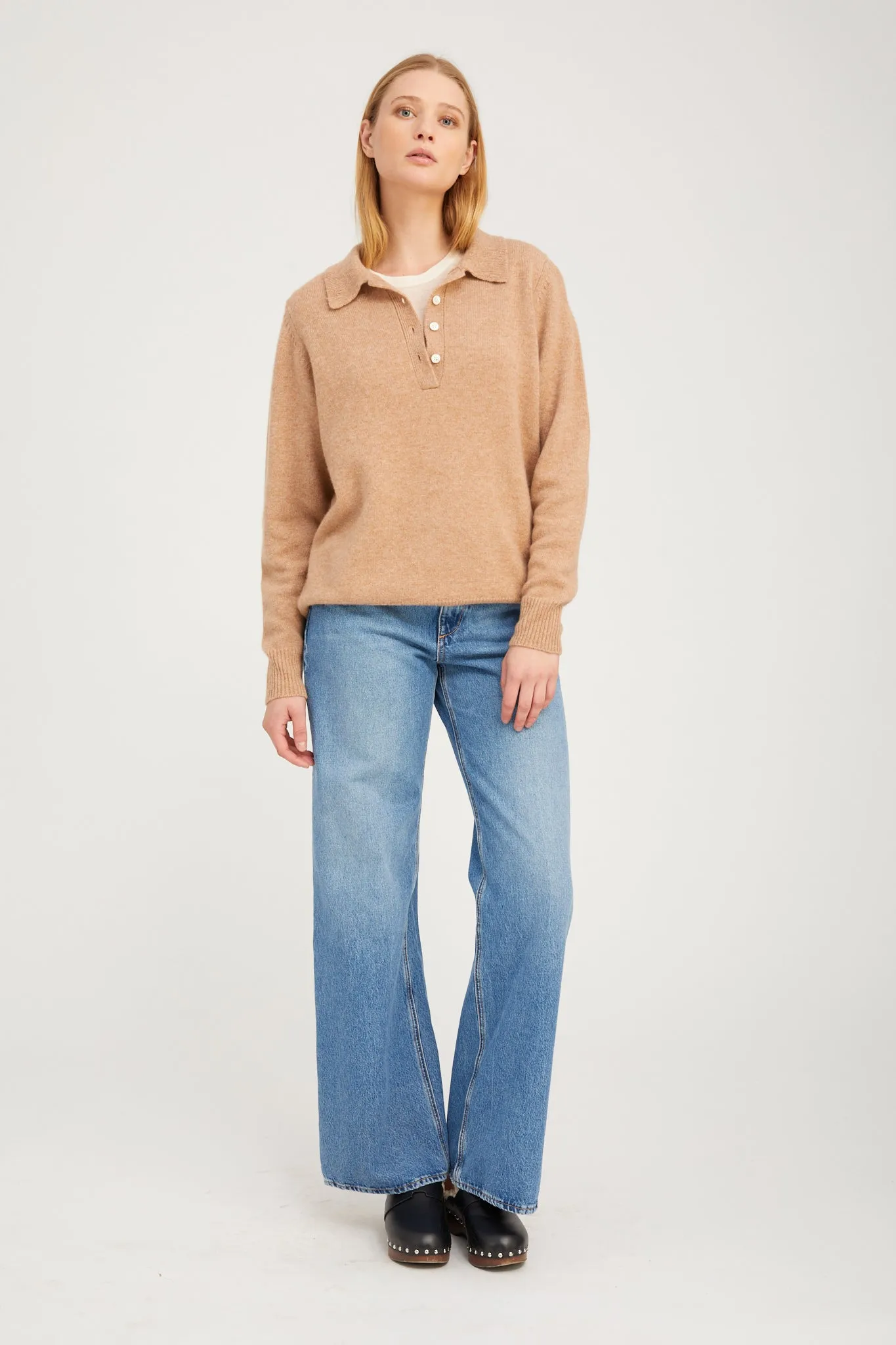 Almondine Cashmere Polo Sweater sold by SPRWMN product image thumbnail 2