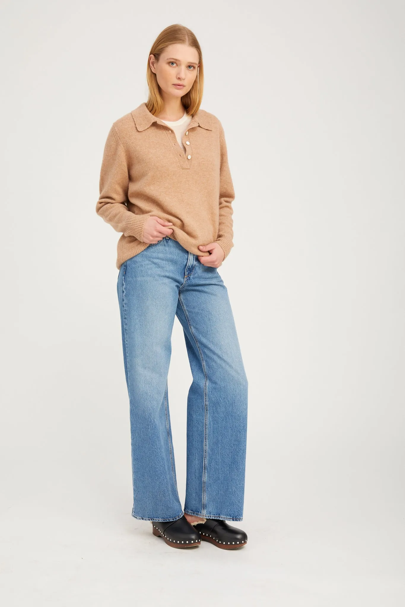 Almondine Cashmere Polo Sweater sold by SPRWMN product image thumbnail 3