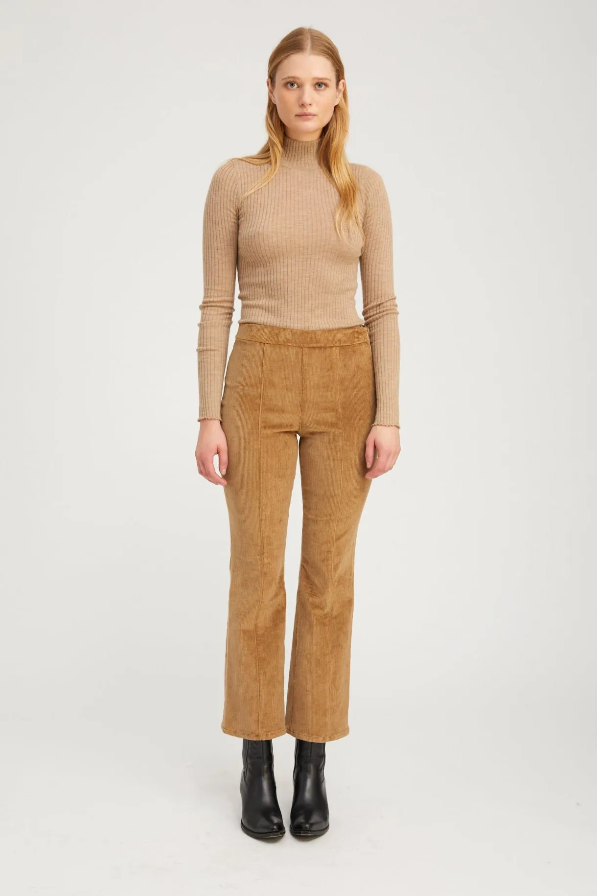 Sepia Corduroy Ankle Flare with Princess Seams sold by SPRWMN product image thumbnail 2