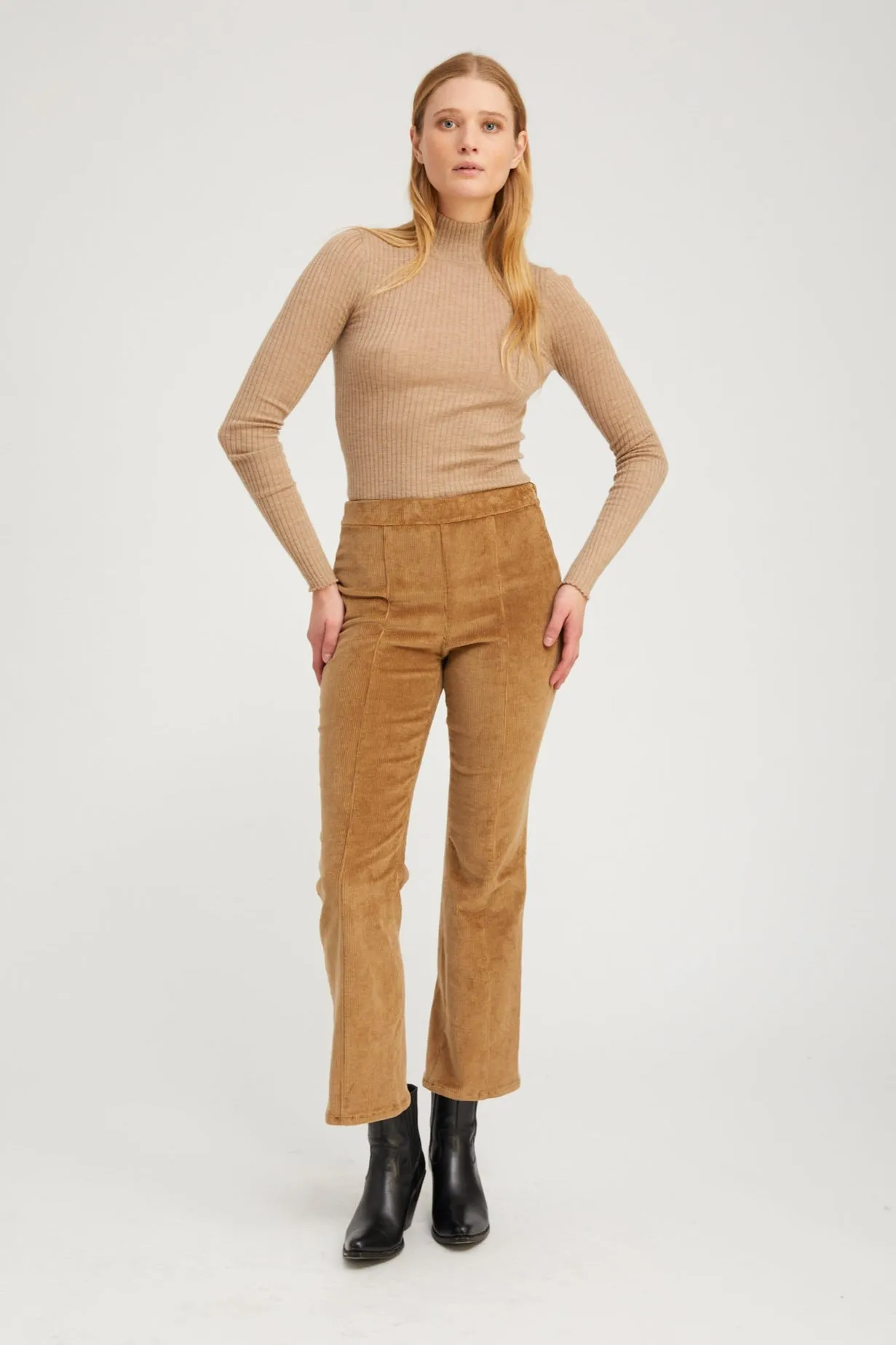 Sepia Corduroy Ankle Flare with Princess Seams sold by SPRWMN