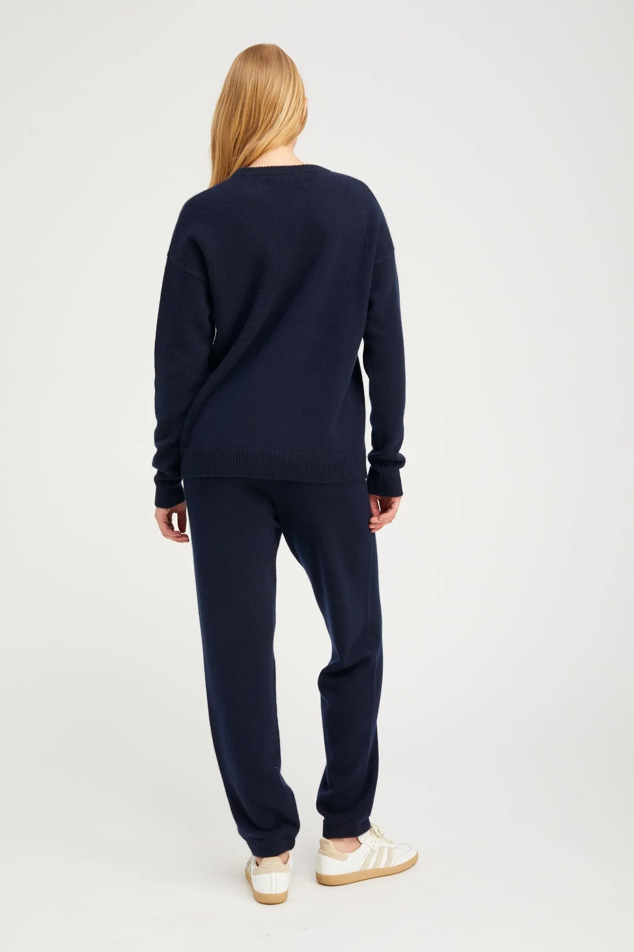 Navy Cashmere Heart Logo Sweatpants sold by SPRWMN product image thumbnail 4