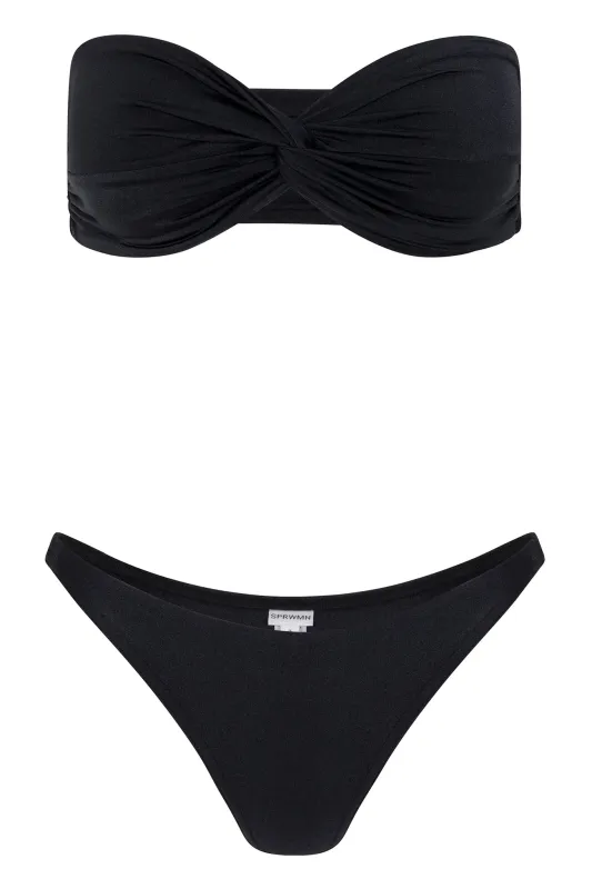 Black Twist Bandeau Top sold by SPRWMN