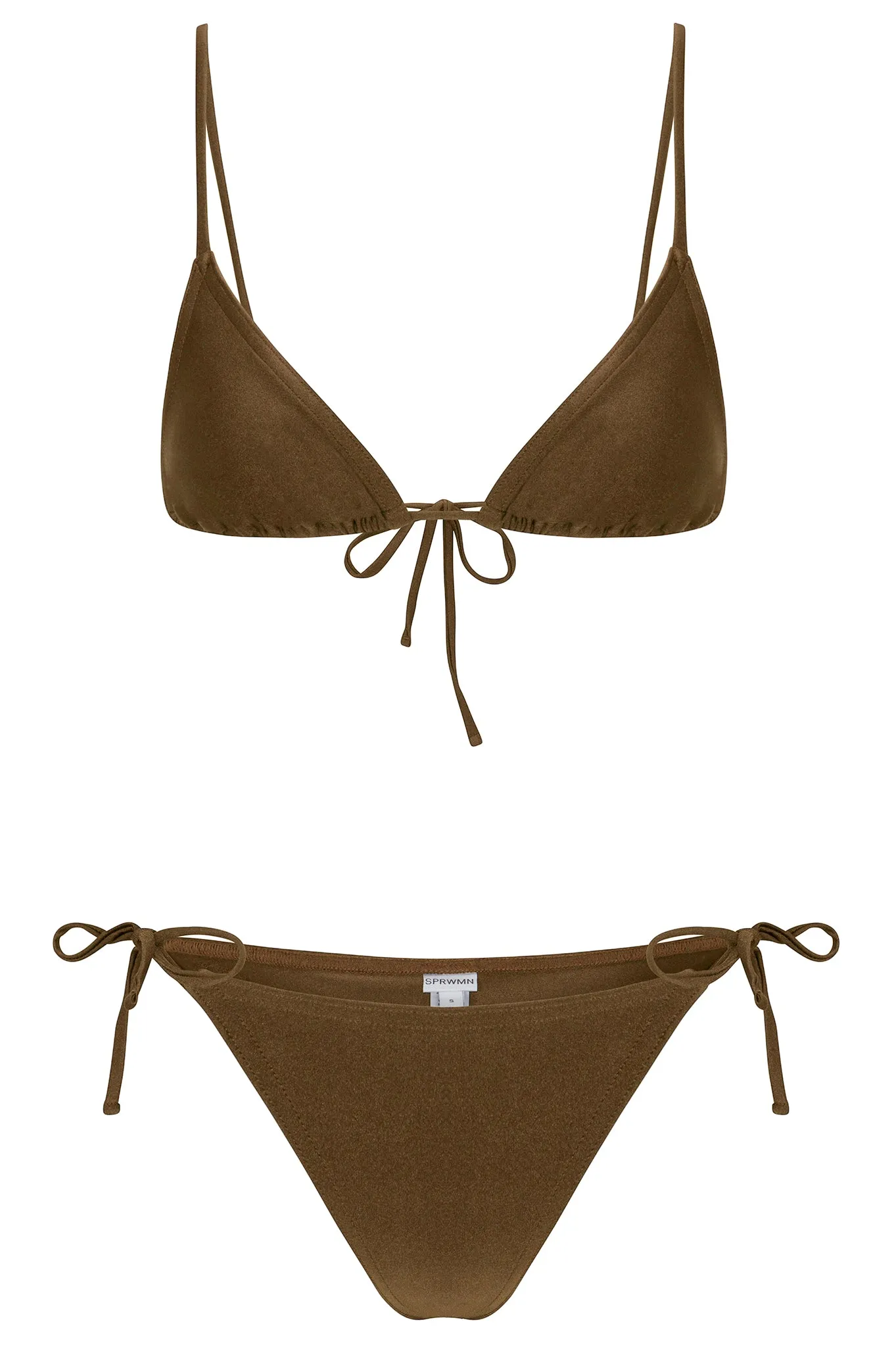 Mocha Triangle Bikini Top sold by SPRWMN