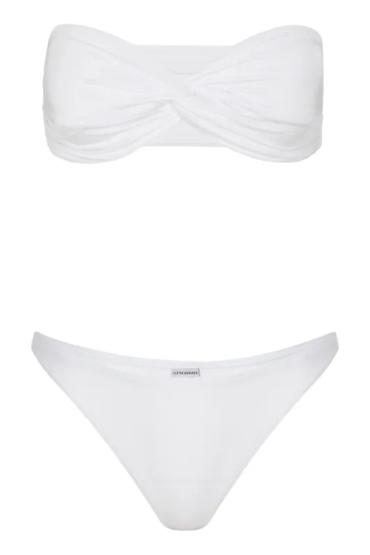 White Twist Bandeau Top sold by SPRWMN