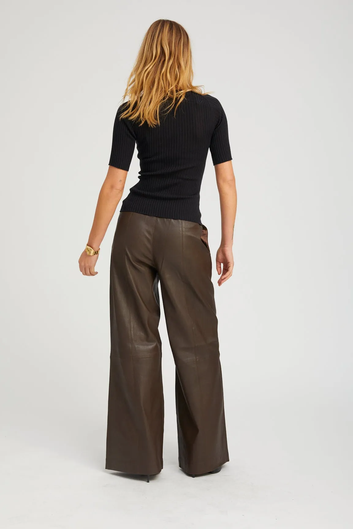Americano Stretch Leather Wide Leg sold by SPRWMN product image thumbnail 4