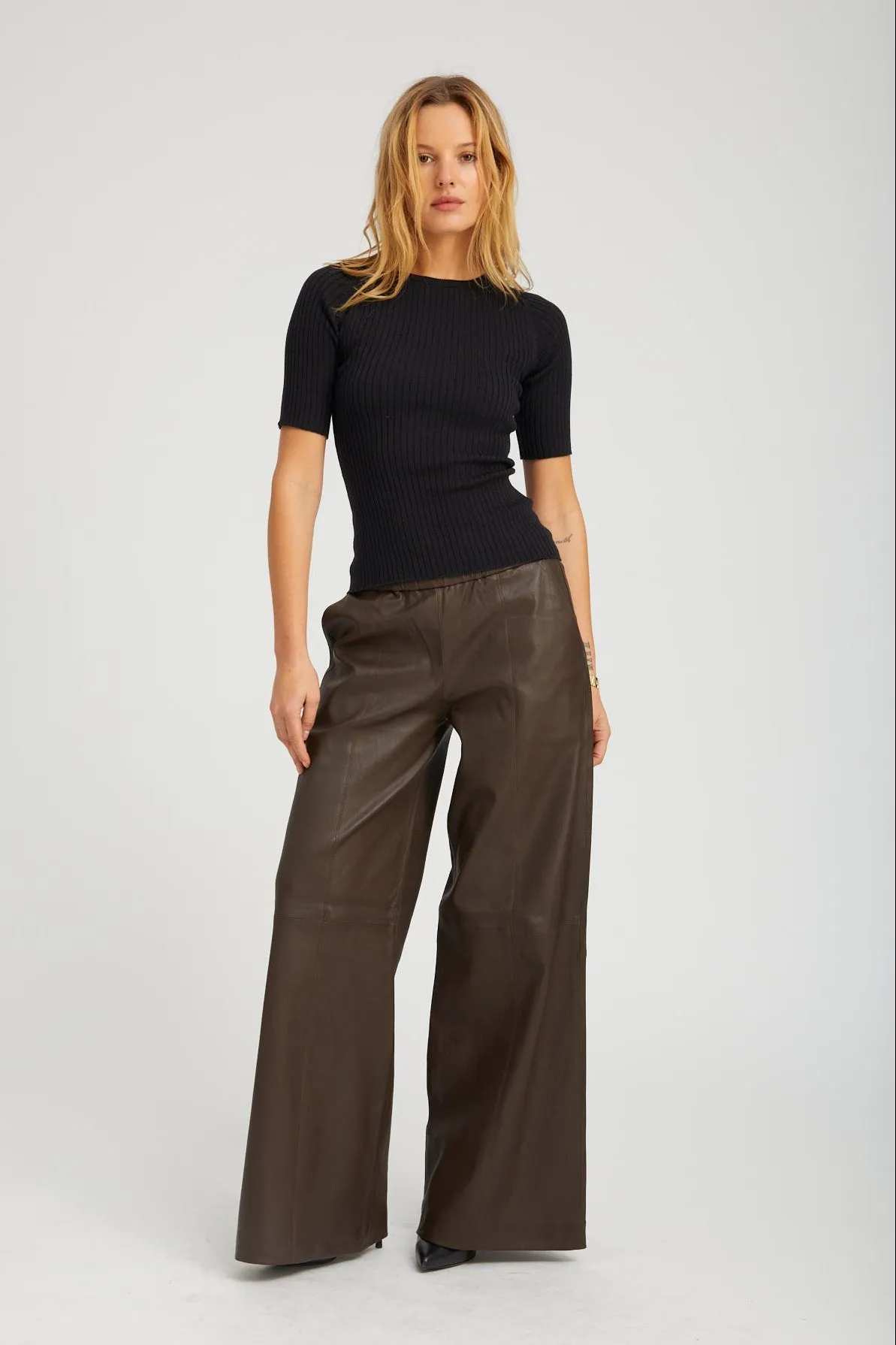 Americano Stretch Leather Wide Leg sold by SPRWMN product image thumbnail 2