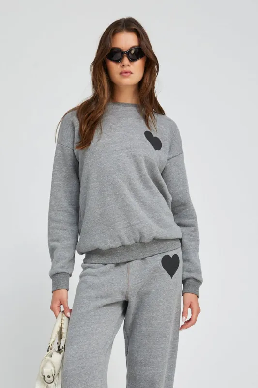 Heather Grey Heart Sweatshirt sold by SPRWMN