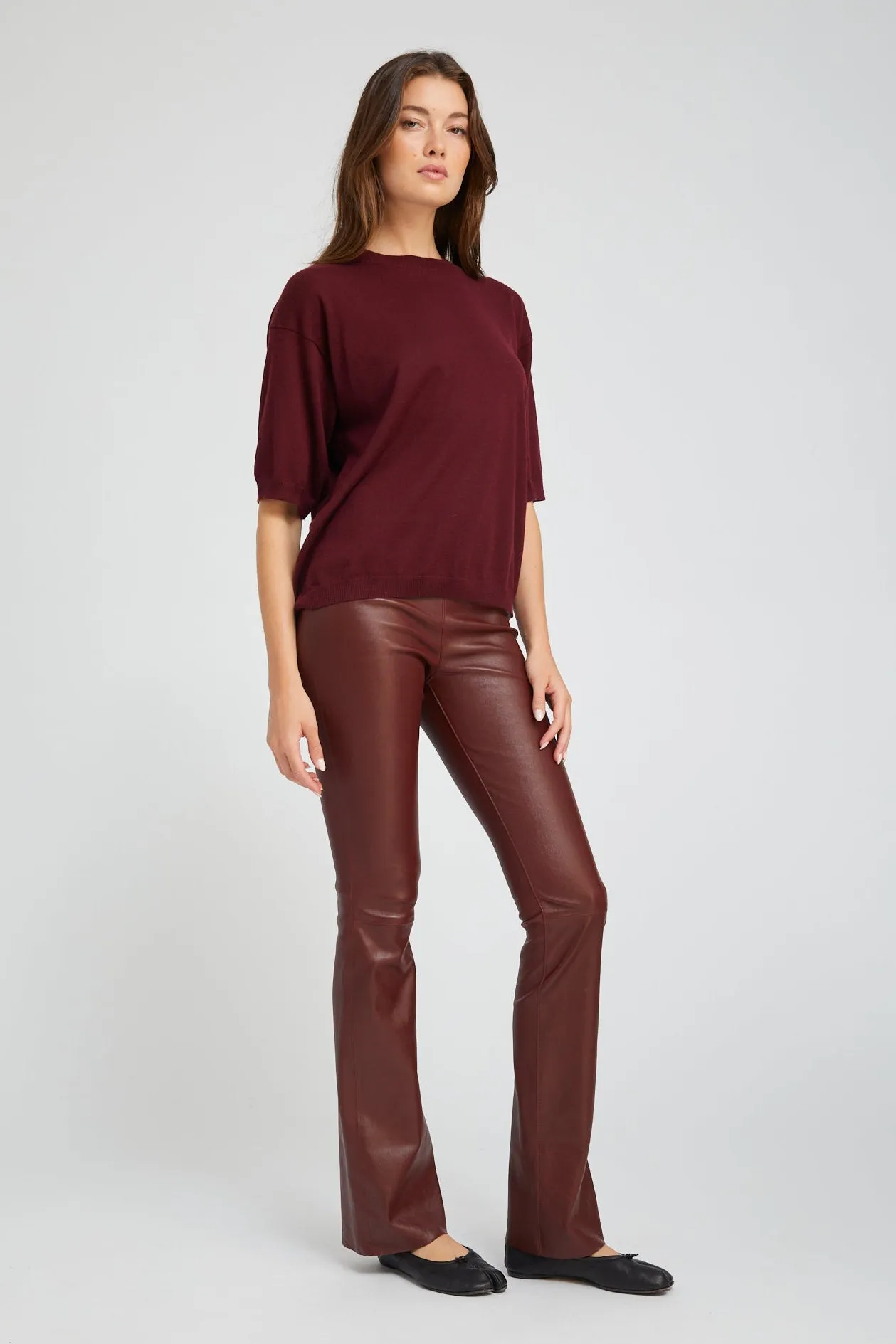 Wine Cashmere Boxy Tee sold by SPRWMN product image thumbnail 2