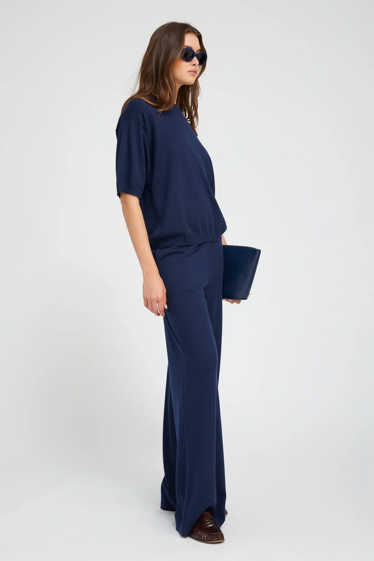 Navy Cashmere Boxy Tee sold by SPRWMN product image thumbnail 3