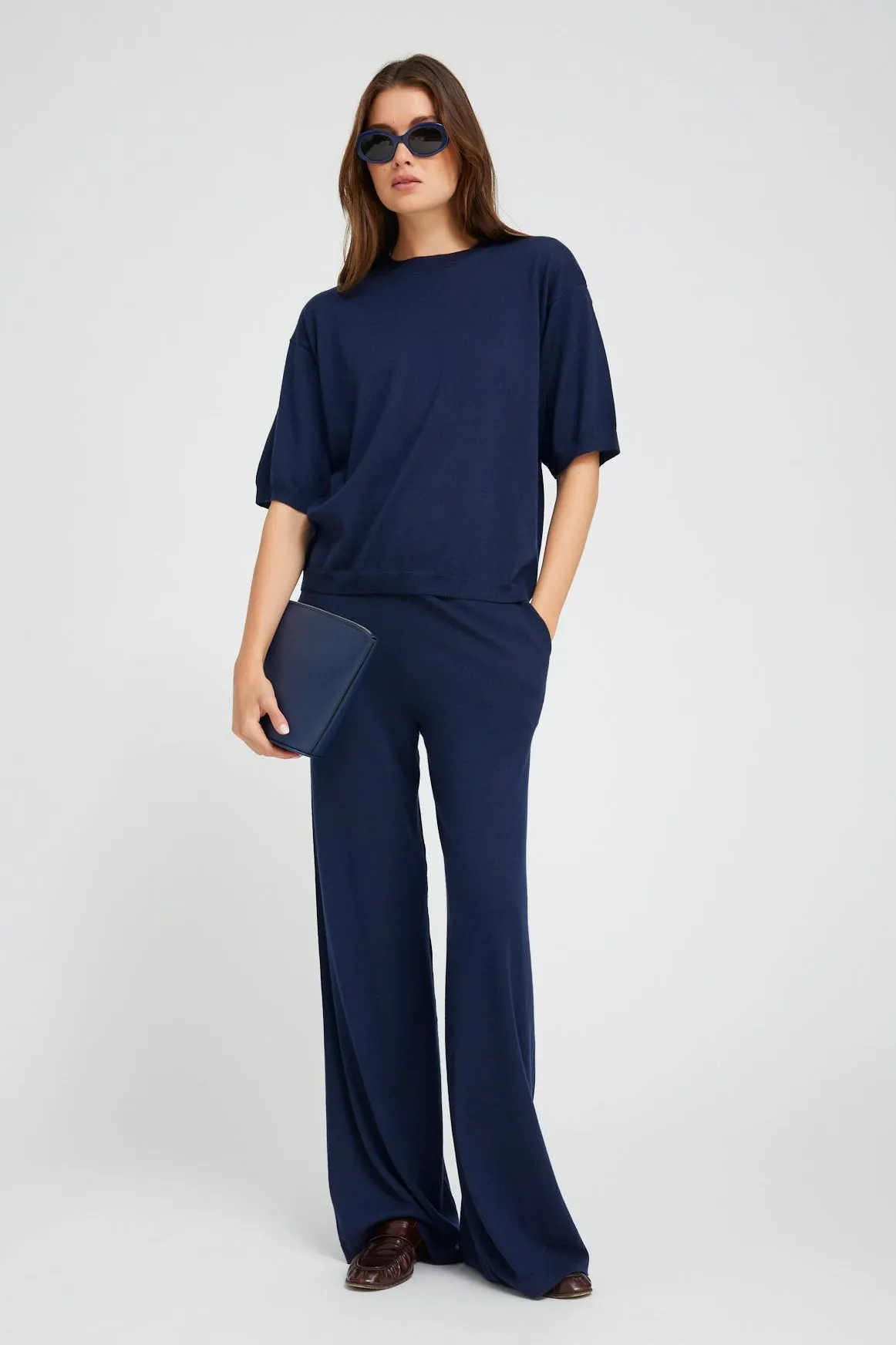 Navy Cashmere Boxy Tee sold by SPRWMN product image thumbnail 2
