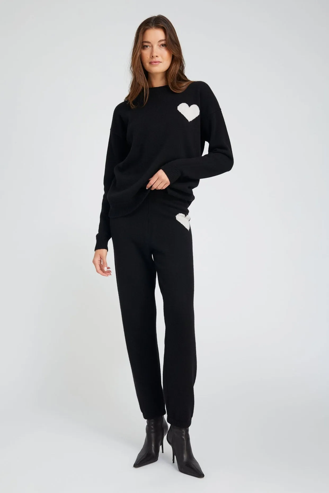 Black Cashmere Heart Logo Sweatpants sold by SPRWMN product image thumbnail 2
