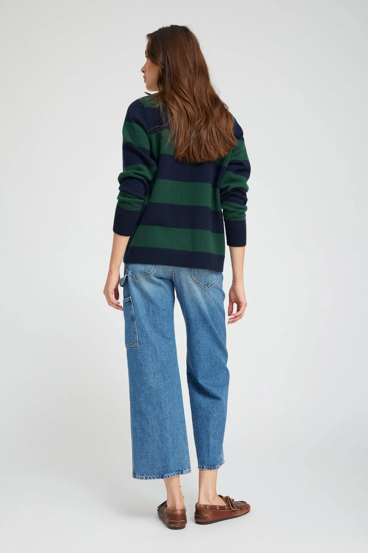 Green Striped Cashmere Polo Sweater sold by SPRWMN product image thumbnail 3