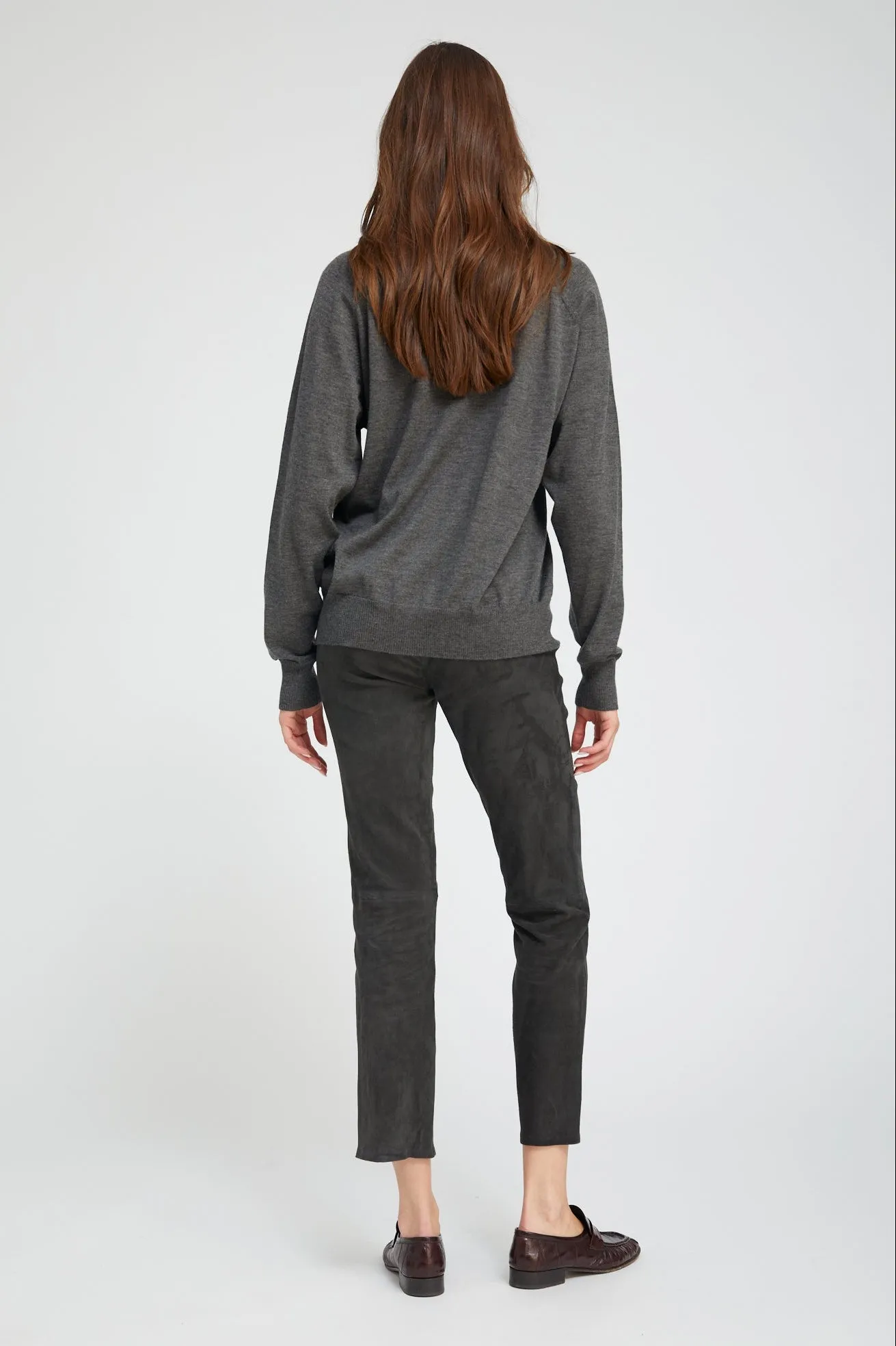 Charcoal Fine Cashmere Boyfriend Sweater sold by SPRWMN product image thumbnail 3
