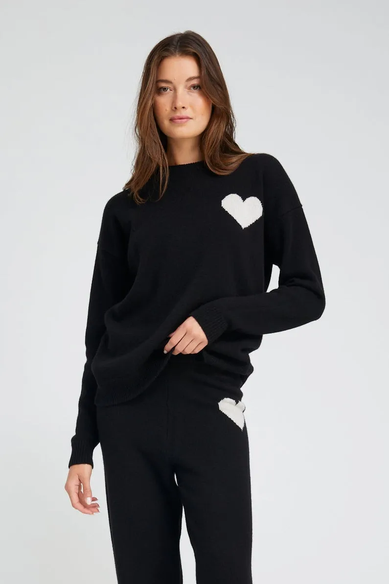 Black Cashmere Heart Logo Sweatshirt sold by SPRWMN