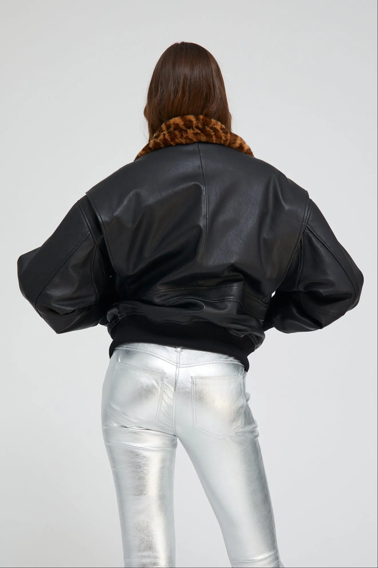 Black Leather Vintage Aviator Jacket sold by SPRWMN product image thumbnail 3