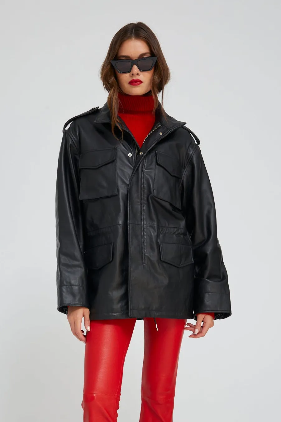 Leather Military Jacket sold by SPRWMN product image thumbnail 2