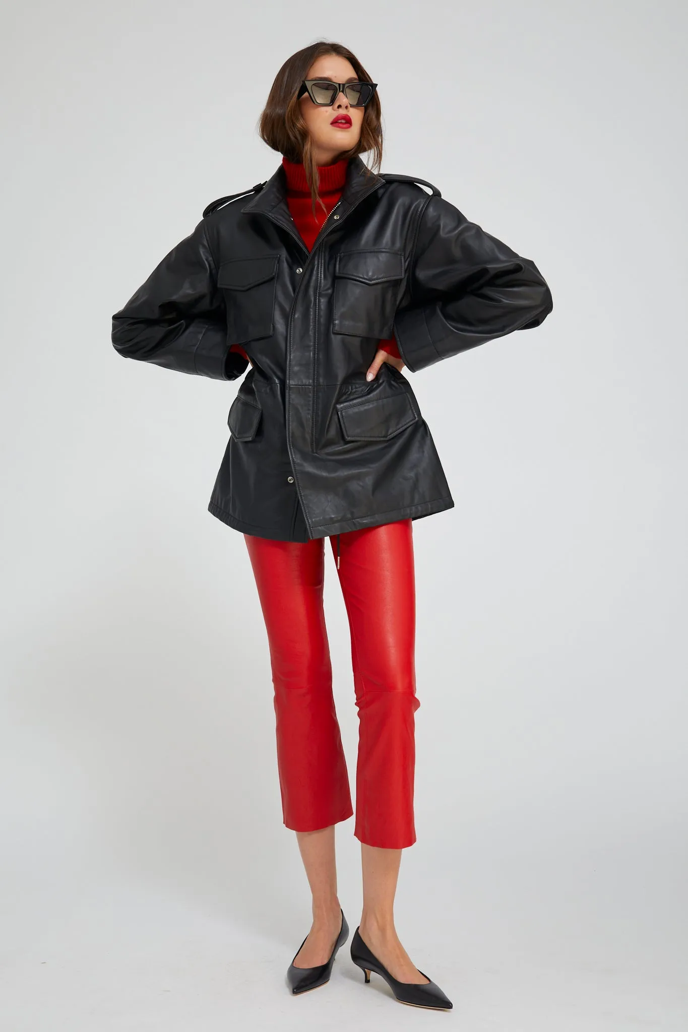 Leather Military Jacket sold by SPRWMN product image thumbnail 3