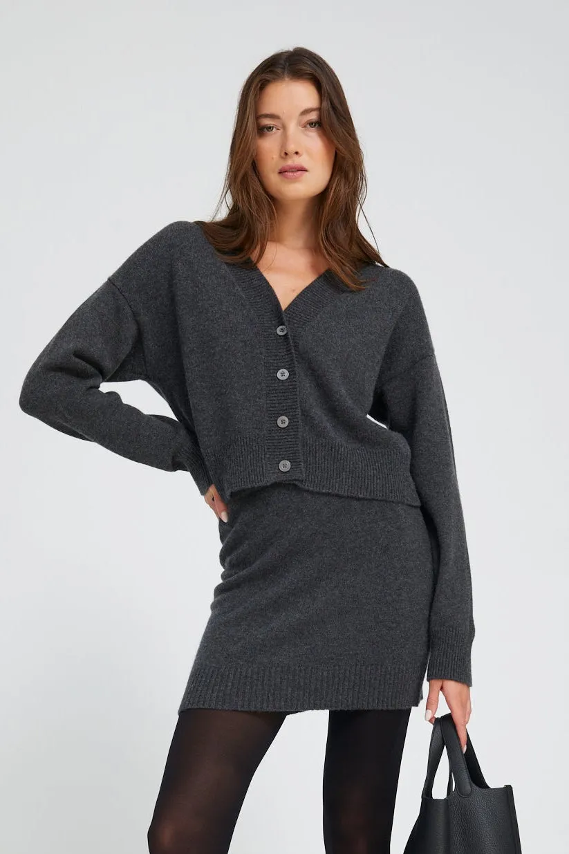 Charcoal Cashmere Mia Cardigan sold by SPRWMN
