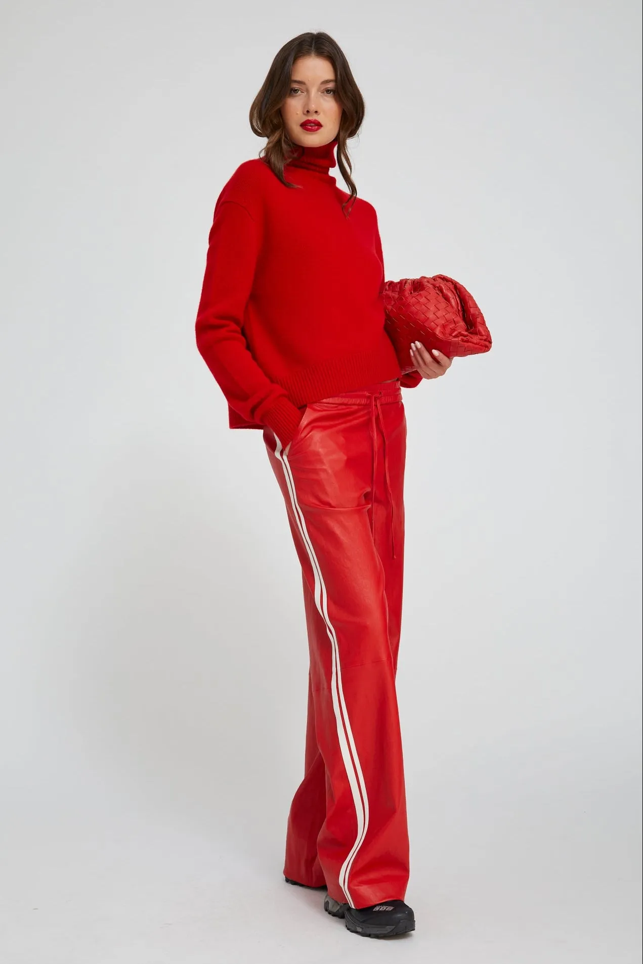 Red Leather Baggy Athletic Pants sold by SPRWMN product image thumbnail 2
