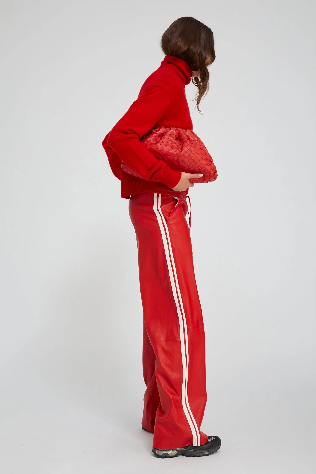 Red Leather Baggy Athletic Pants sold by SPRWMN product image thumbnail 3