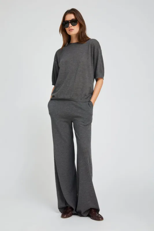 Charcoal Cashmere Wide Leg Pants sold by SPRWMN