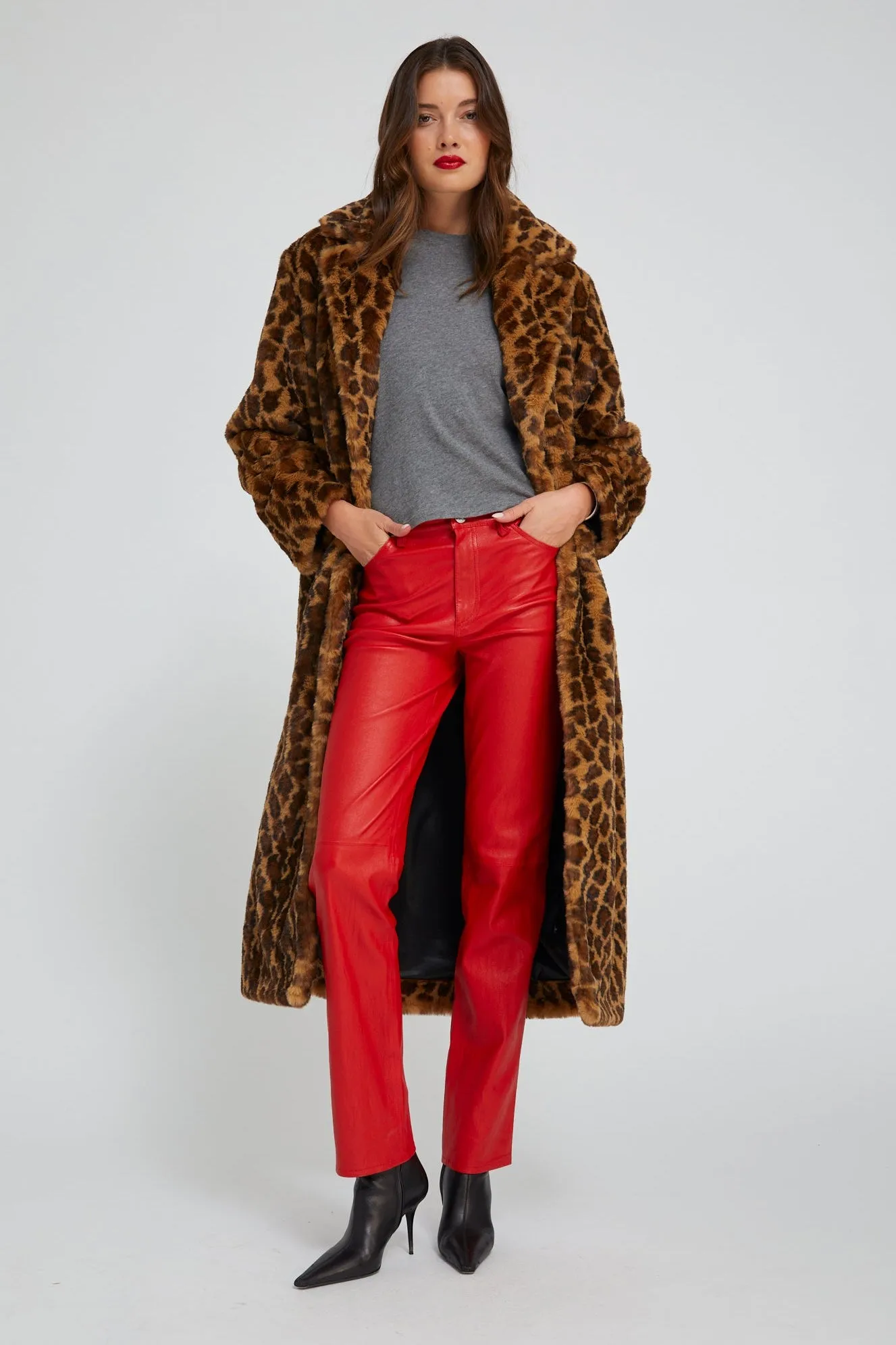 Red Leather 5 Pocket Slim Straight sold by SPRWMN product image thumbnail 4