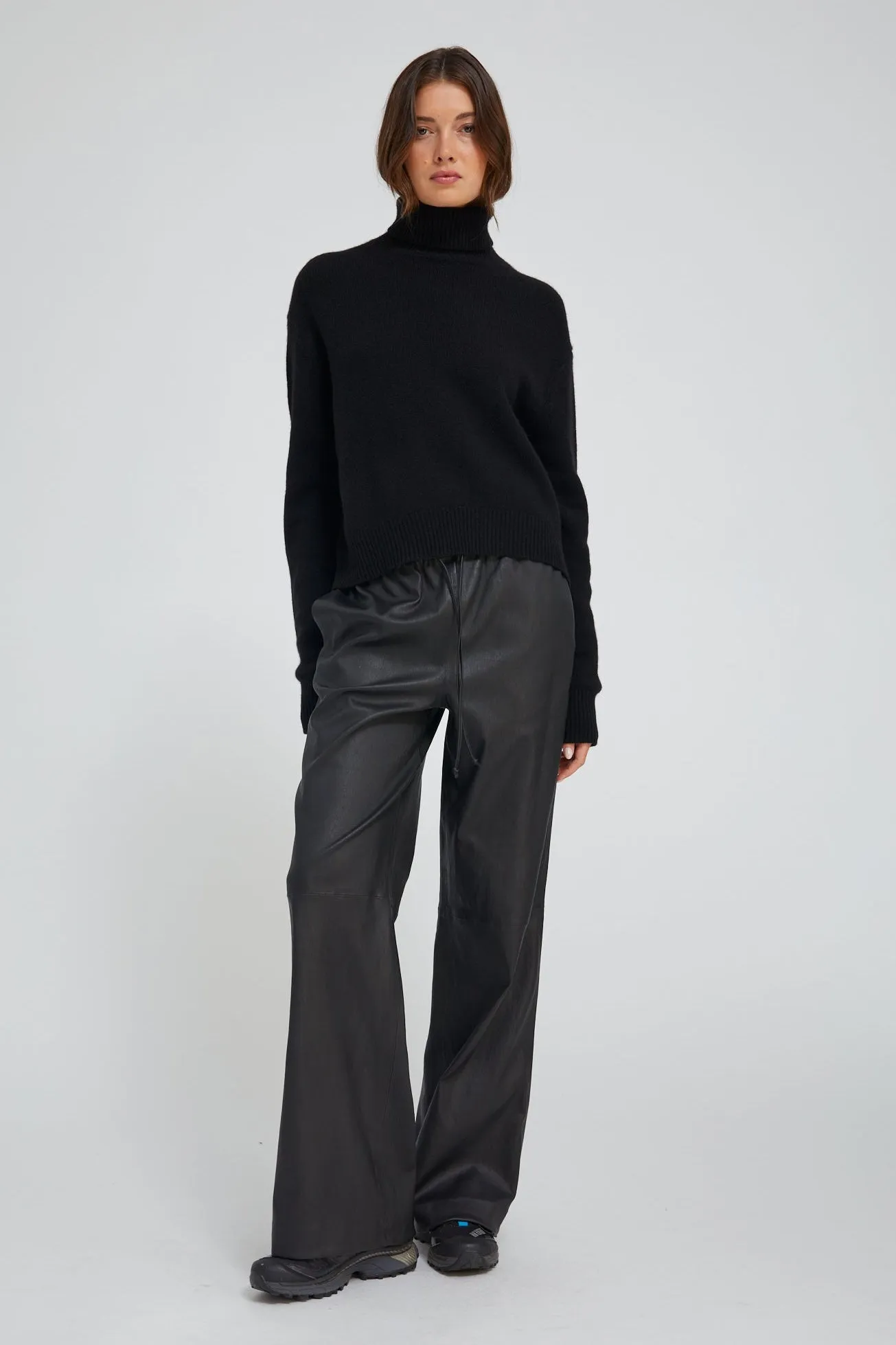 Black Leather Kauai Pants sold by SPRWMN