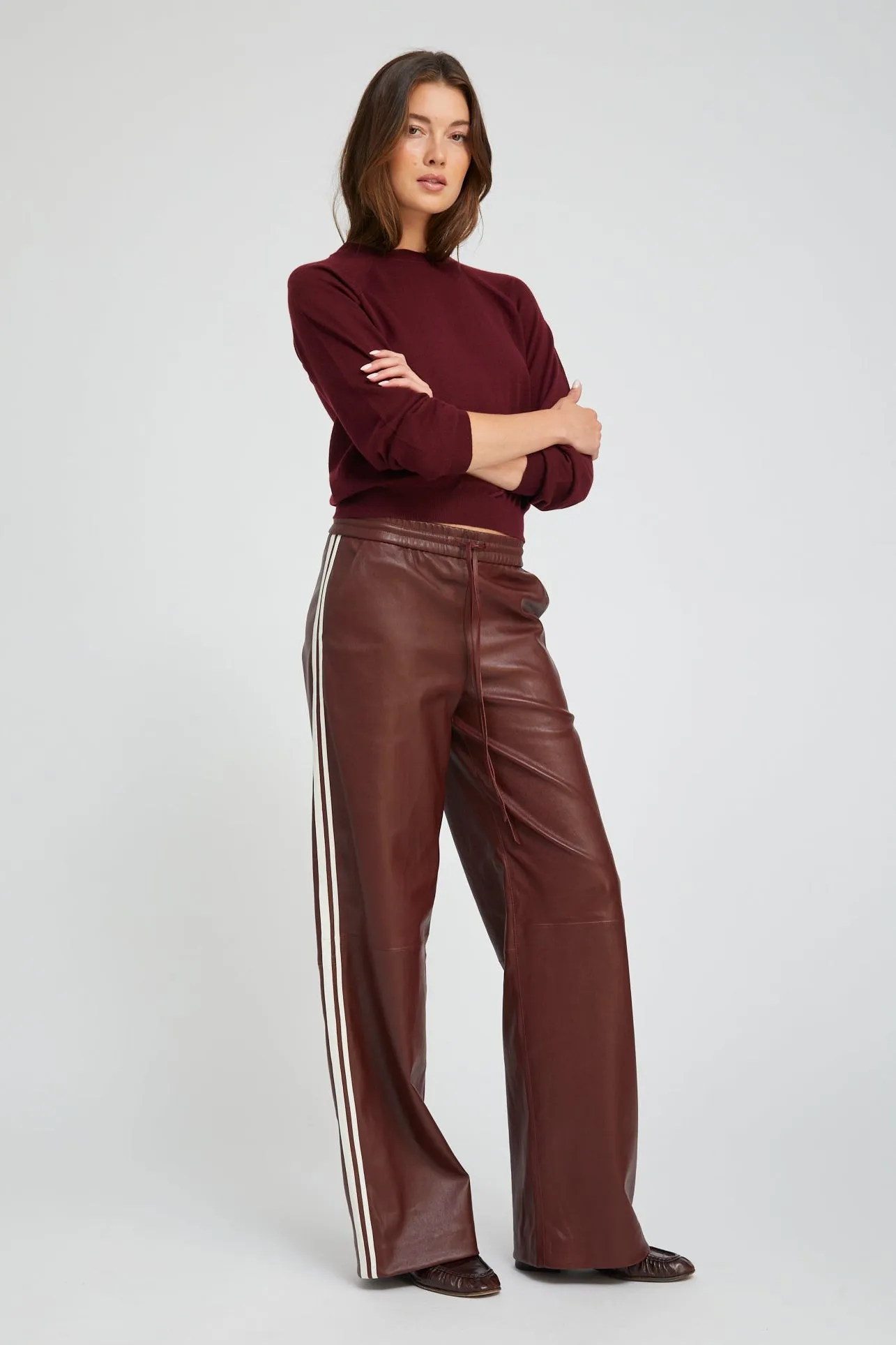 Pinot Leather Baggy Athletic Pants sold by SPRWMN