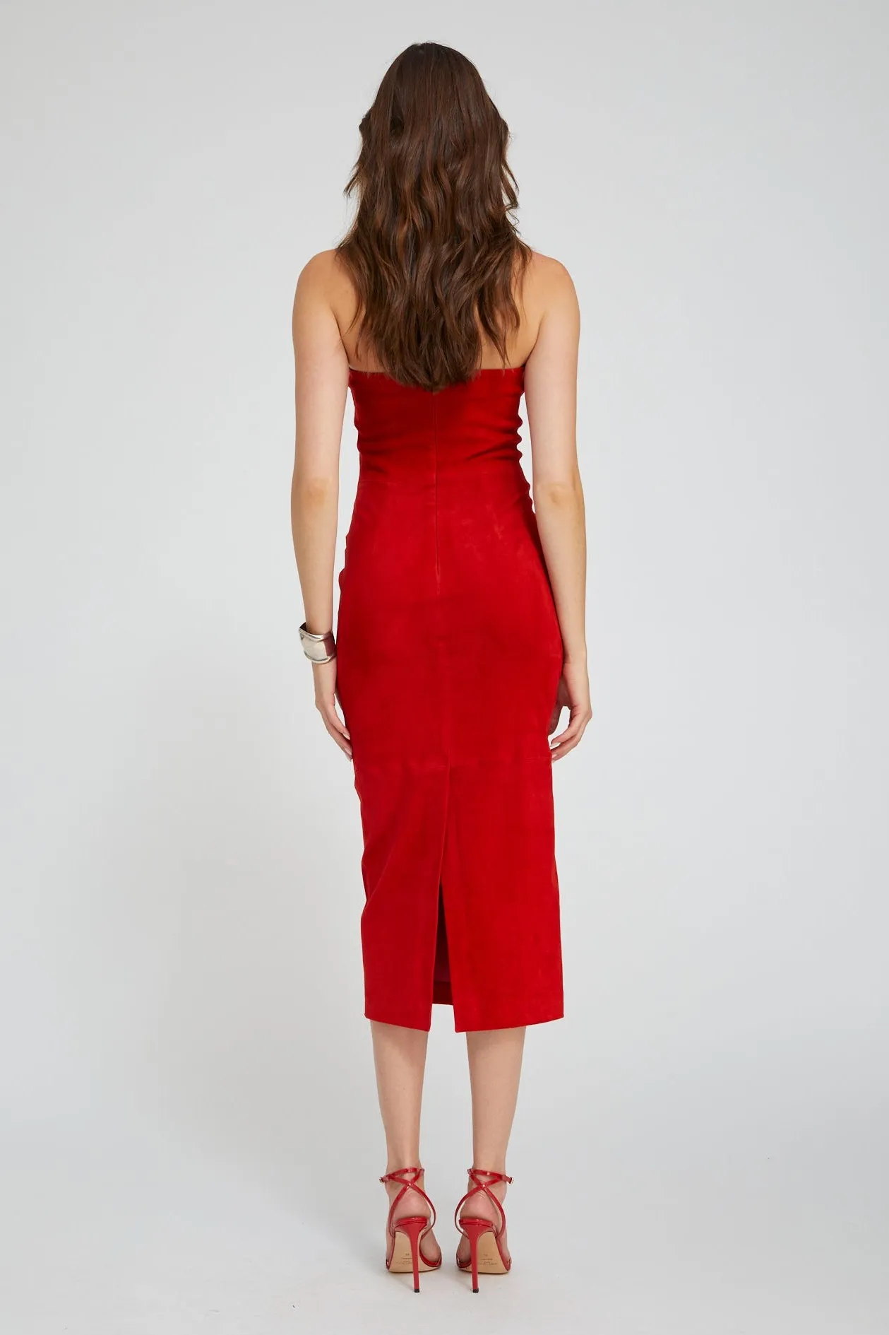 Red Suede Tube Dress sold by SPRWMN product image thumbnail 4